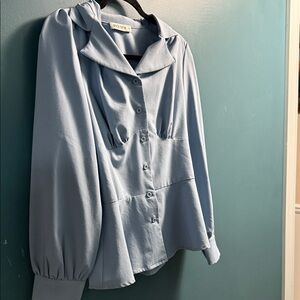 Grace Karin Light Blue Blouse